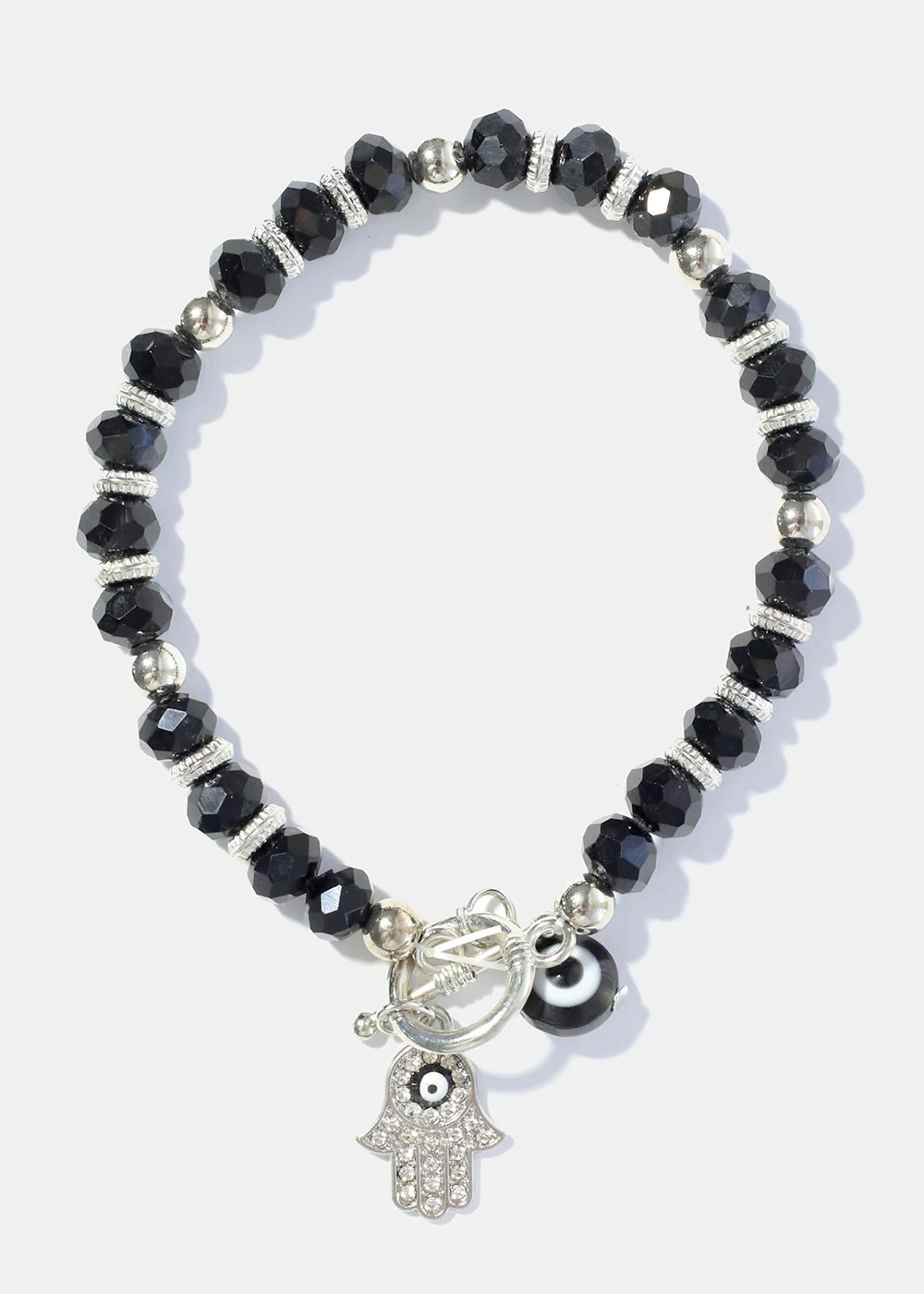 Hamsa Hand and Evil Eye Bead Bracelet - Image 2