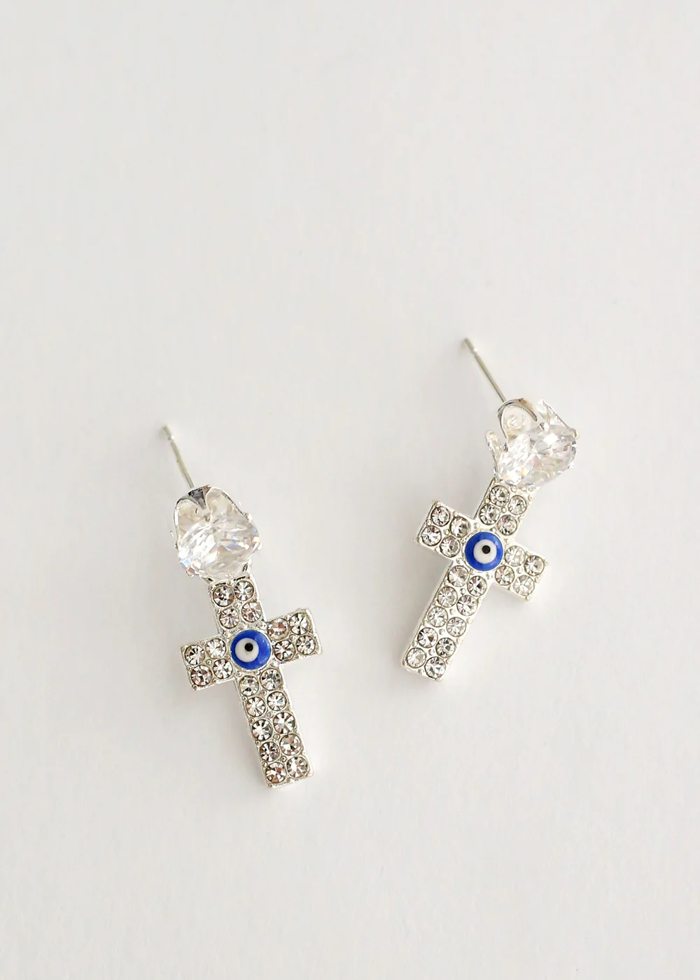 Hamsa Hand & Cross Earring - Image 2