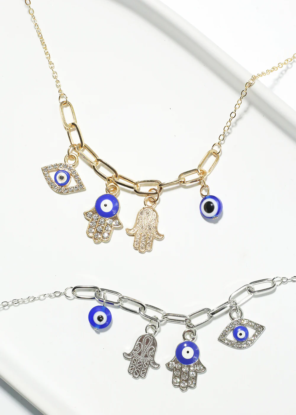 Hamsa Hand & Evil Eye Necklace