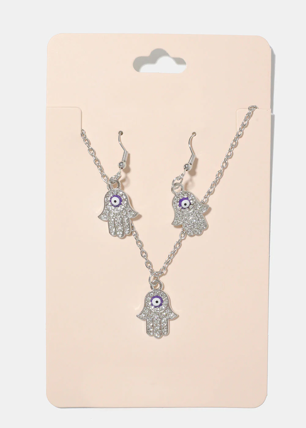 Hamsa Hand Necklace & Earring Set - Image 10
