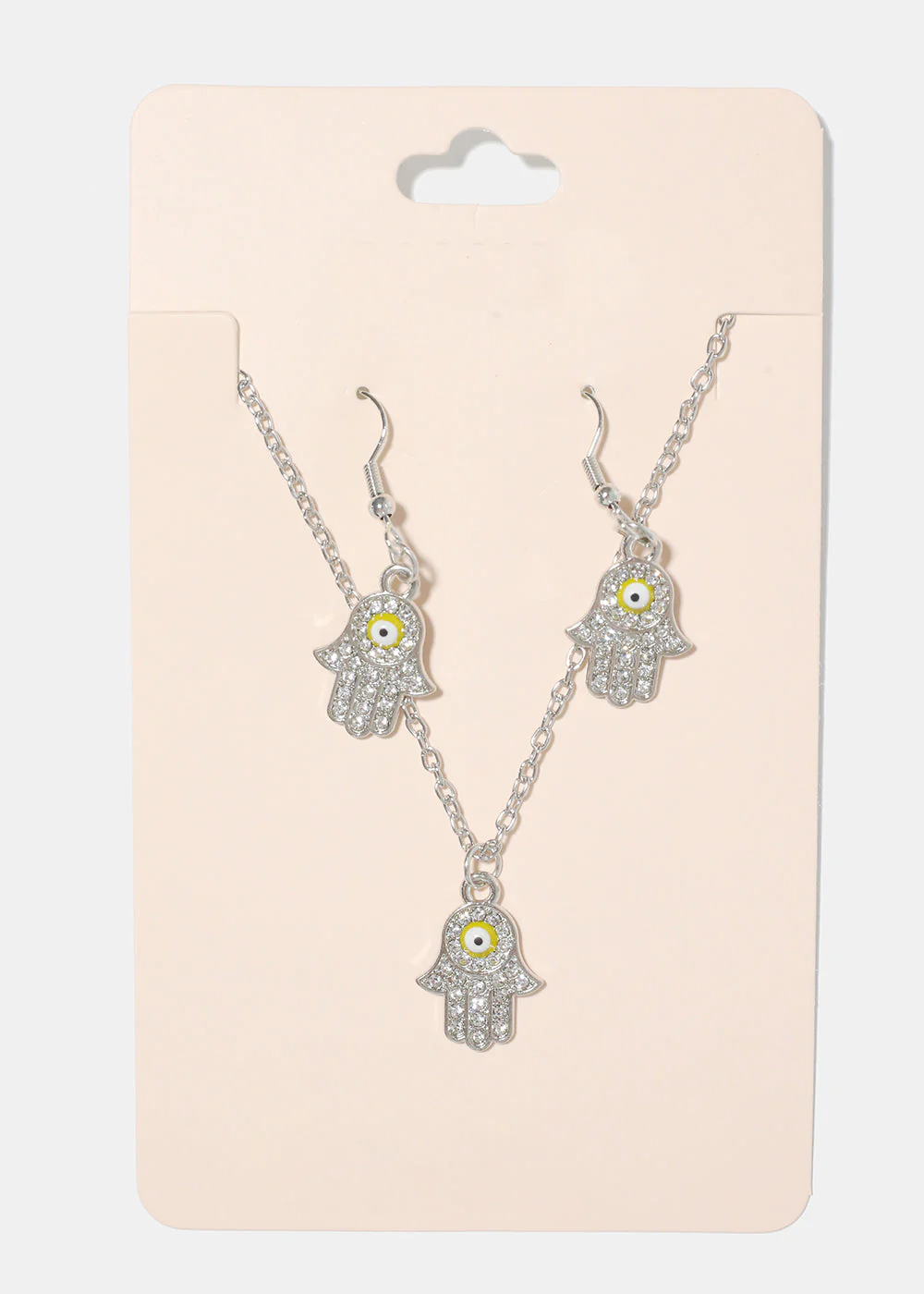 Hamsa Hand Necklace & Earring Set - Image 12