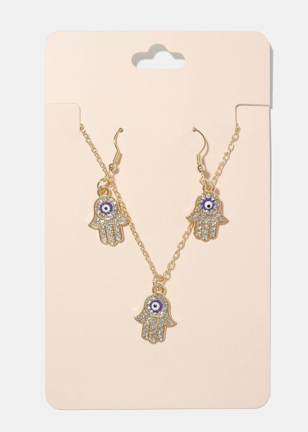 Hamsa Hand Necklace & Earring Set - Image 13
