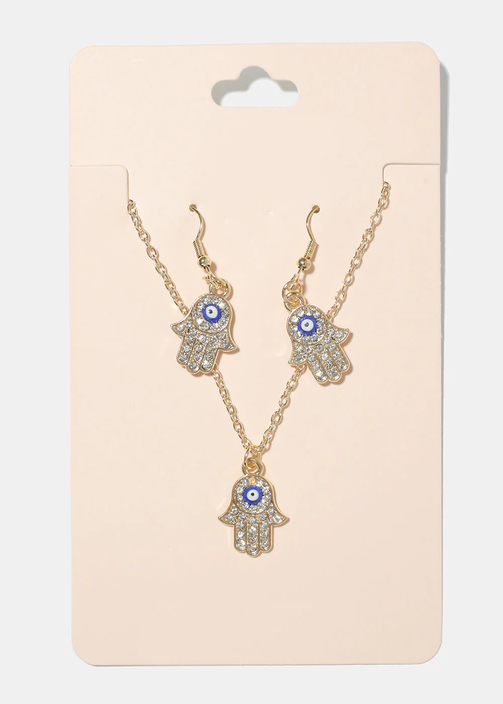 Hamsa Hand Necklace & Earring Set - Image 3