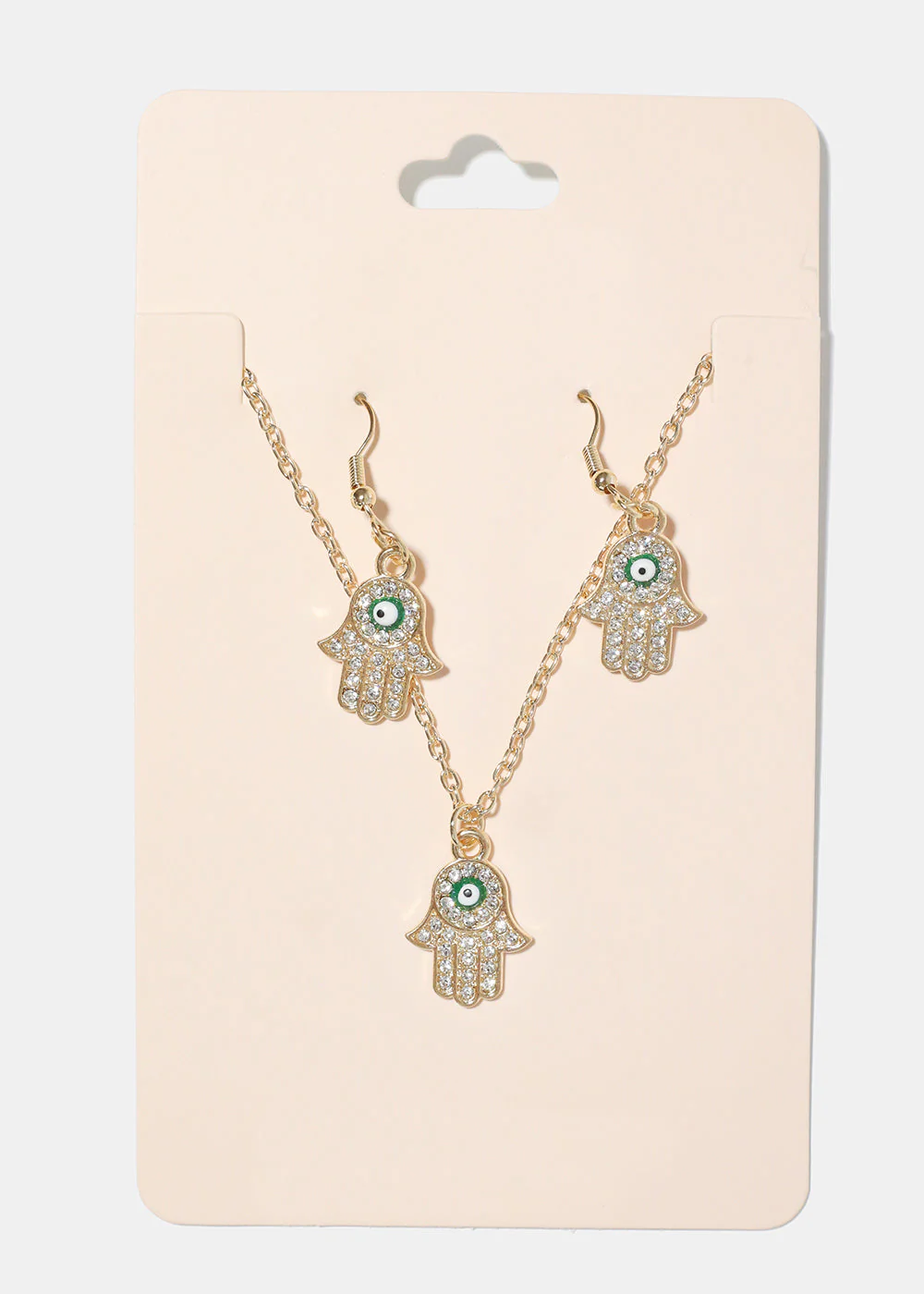 Hamsa Hand Necklace & Earring Set - Image 4