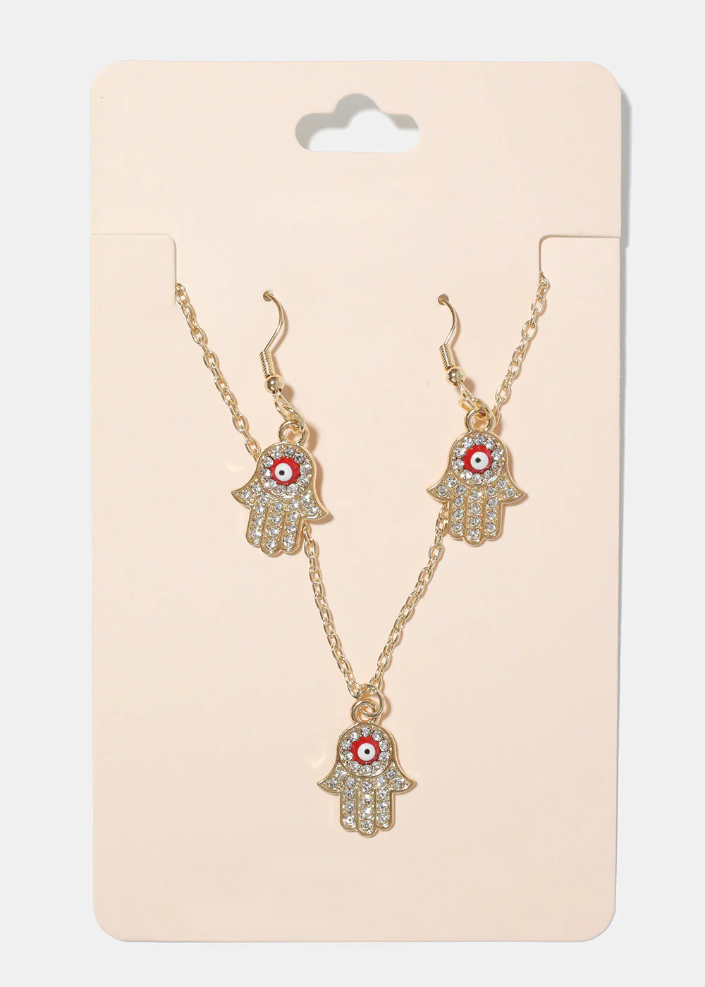 Hamsa Hand Necklace & Earring Set - Image 5