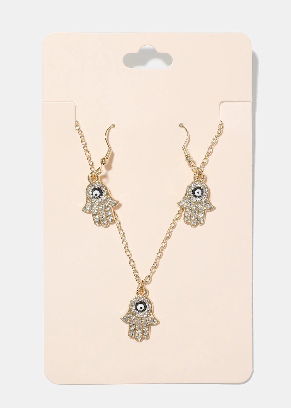 Hamsa Hand Necklace & Earring Set - Image 6