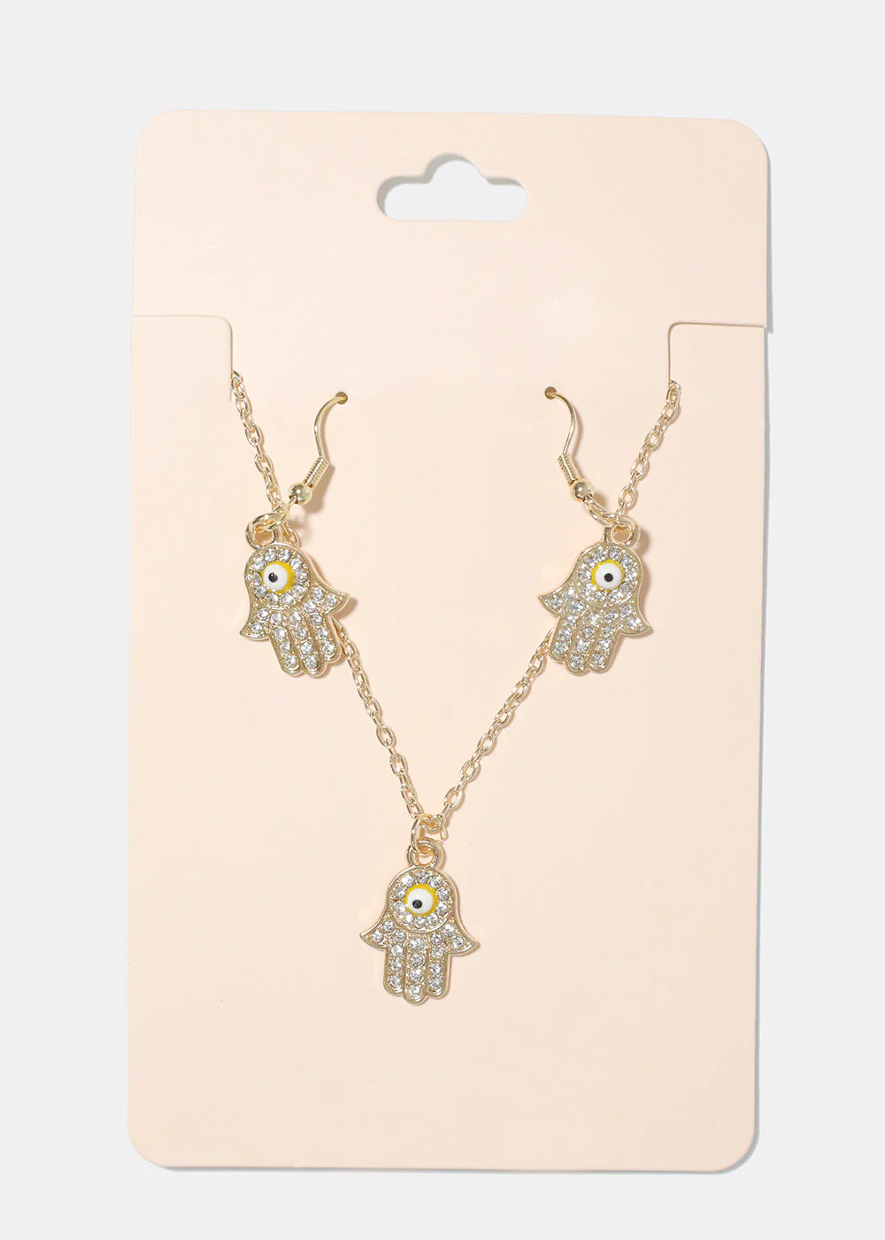 Hamsa Hand Necklace & Earring Set - Image 7