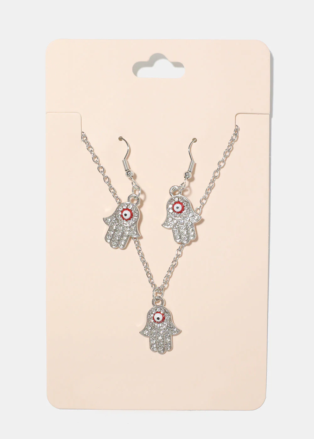 Hamsa Hand Necklace & Earring Set - Image 8