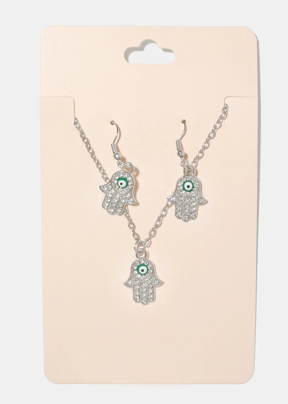Hamsa Hand Necklace & Earring Set - Image 9