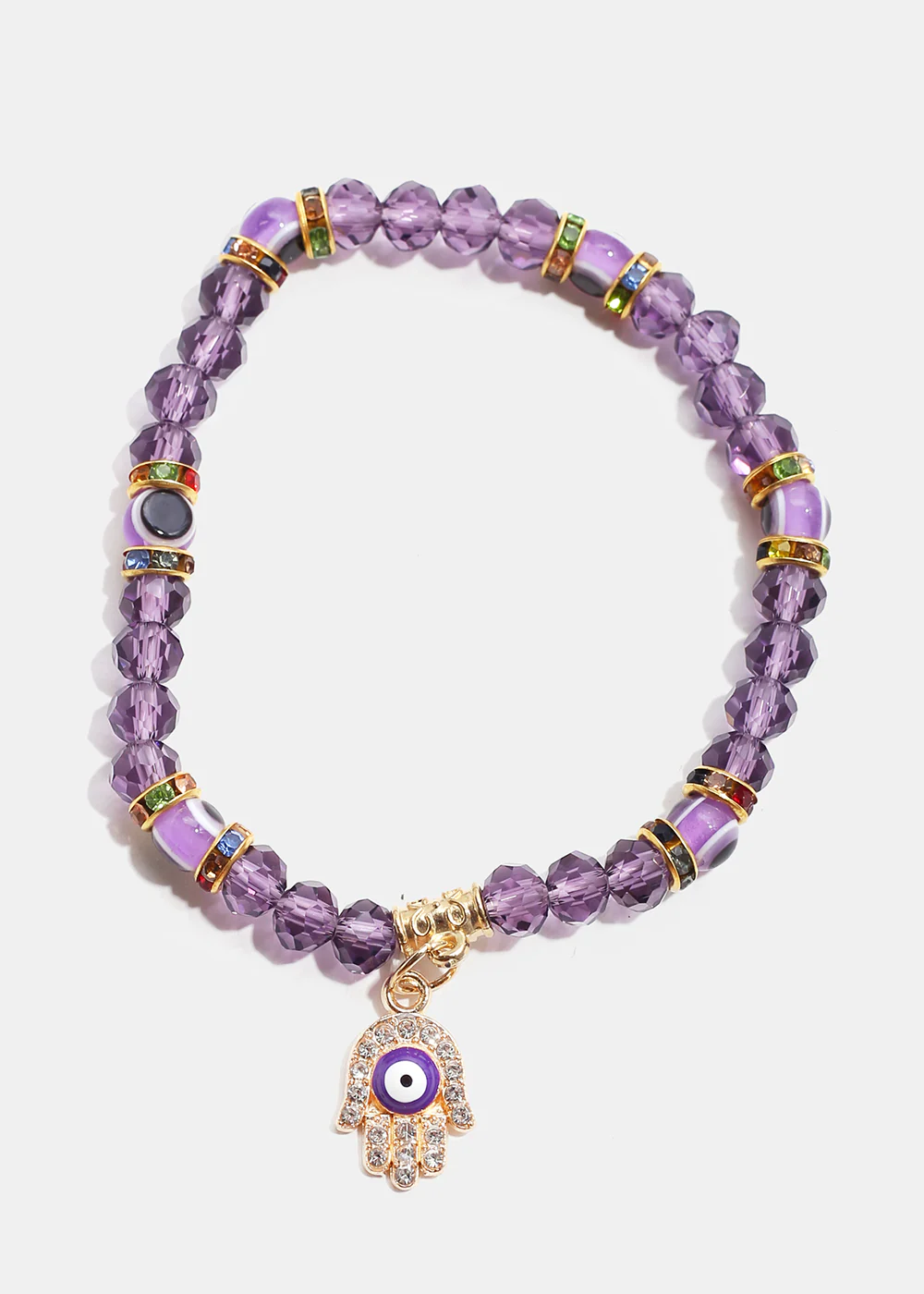 Hamsa Hand with Evil Eye Bead Bracelet - Image 2