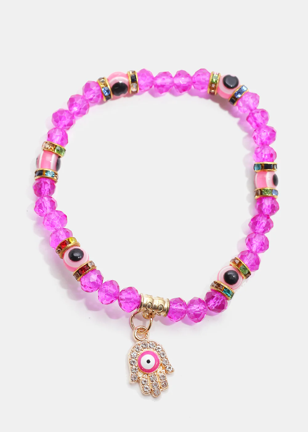 Hamsa Hand with Evil Eye Bead Bracelet - Image 3