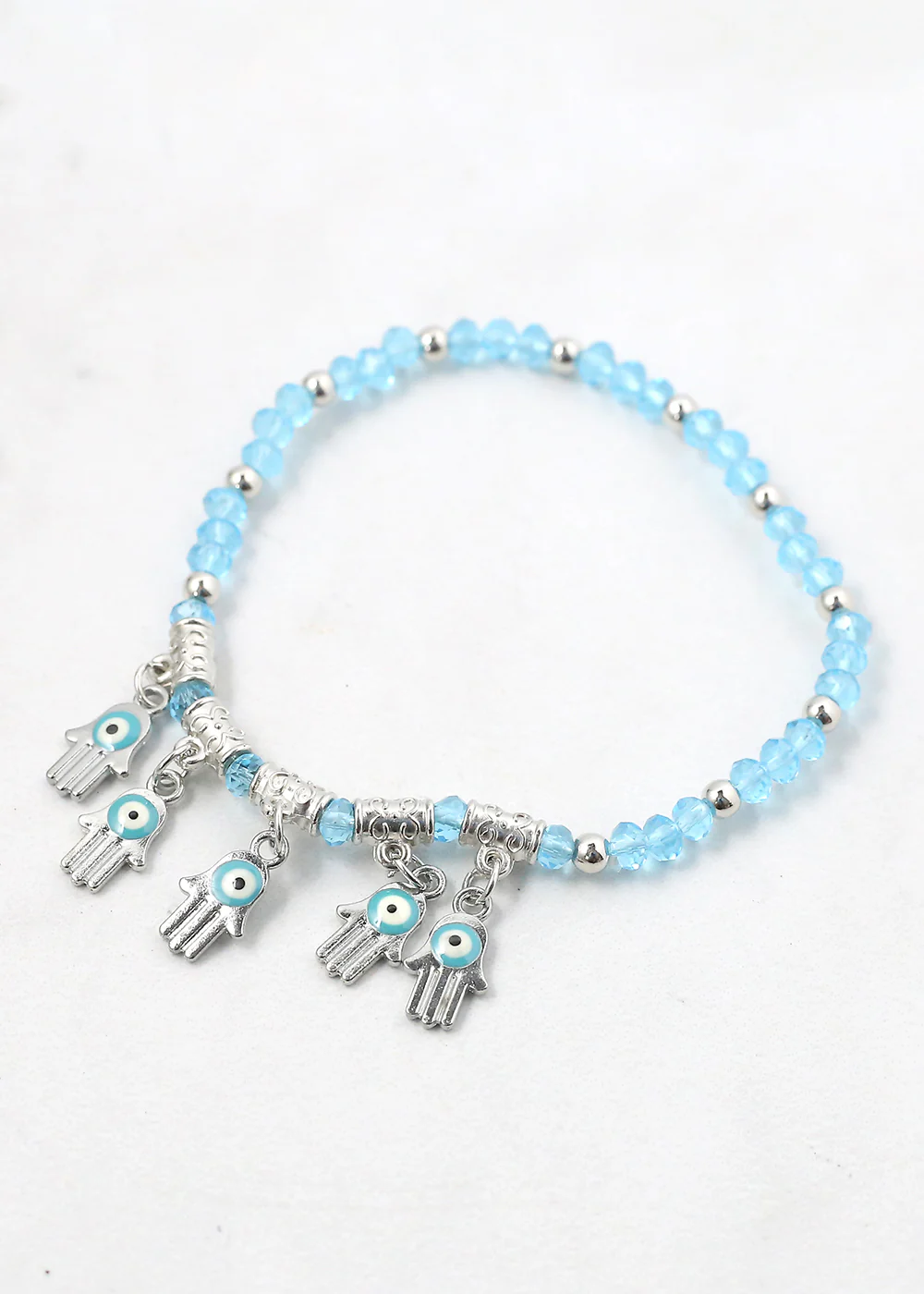 Hamsa Hands + Crystal Beads Bracelet - Image 11