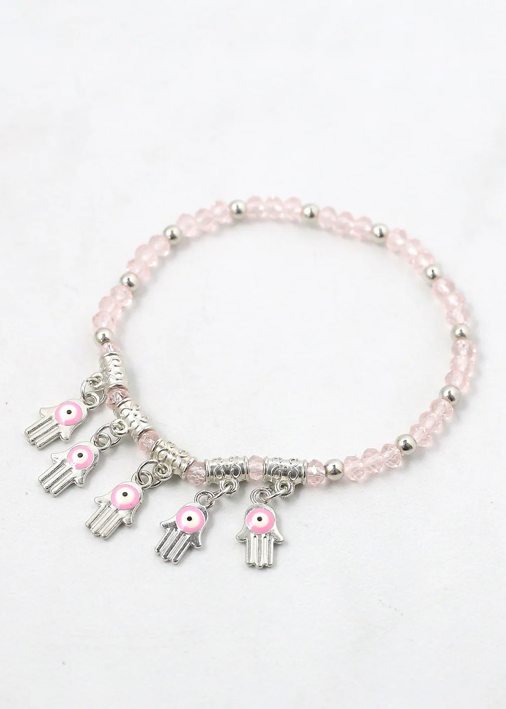 Hamsa Hands + Crystal Beads Bracelet - Image 12