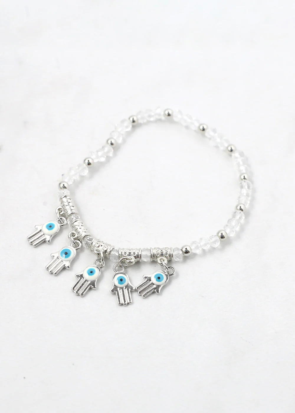 Hamsa Hands + Crystal Beads Bracelet - Image 13