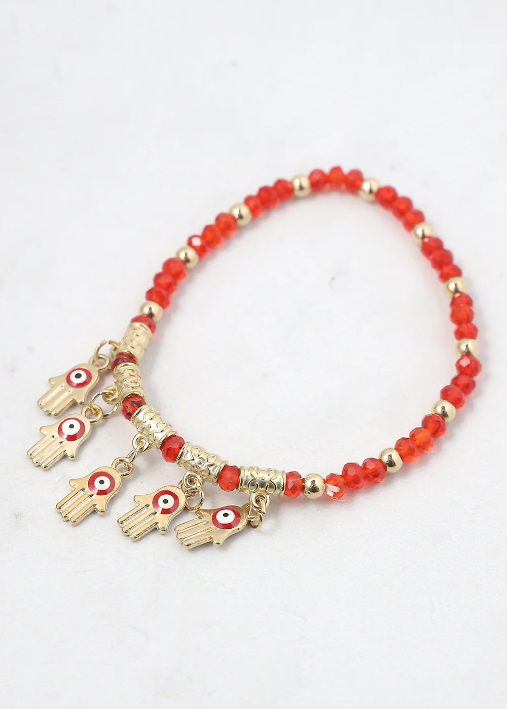 Hamsa Hands + Crystal Beads Bracelet - Image 4