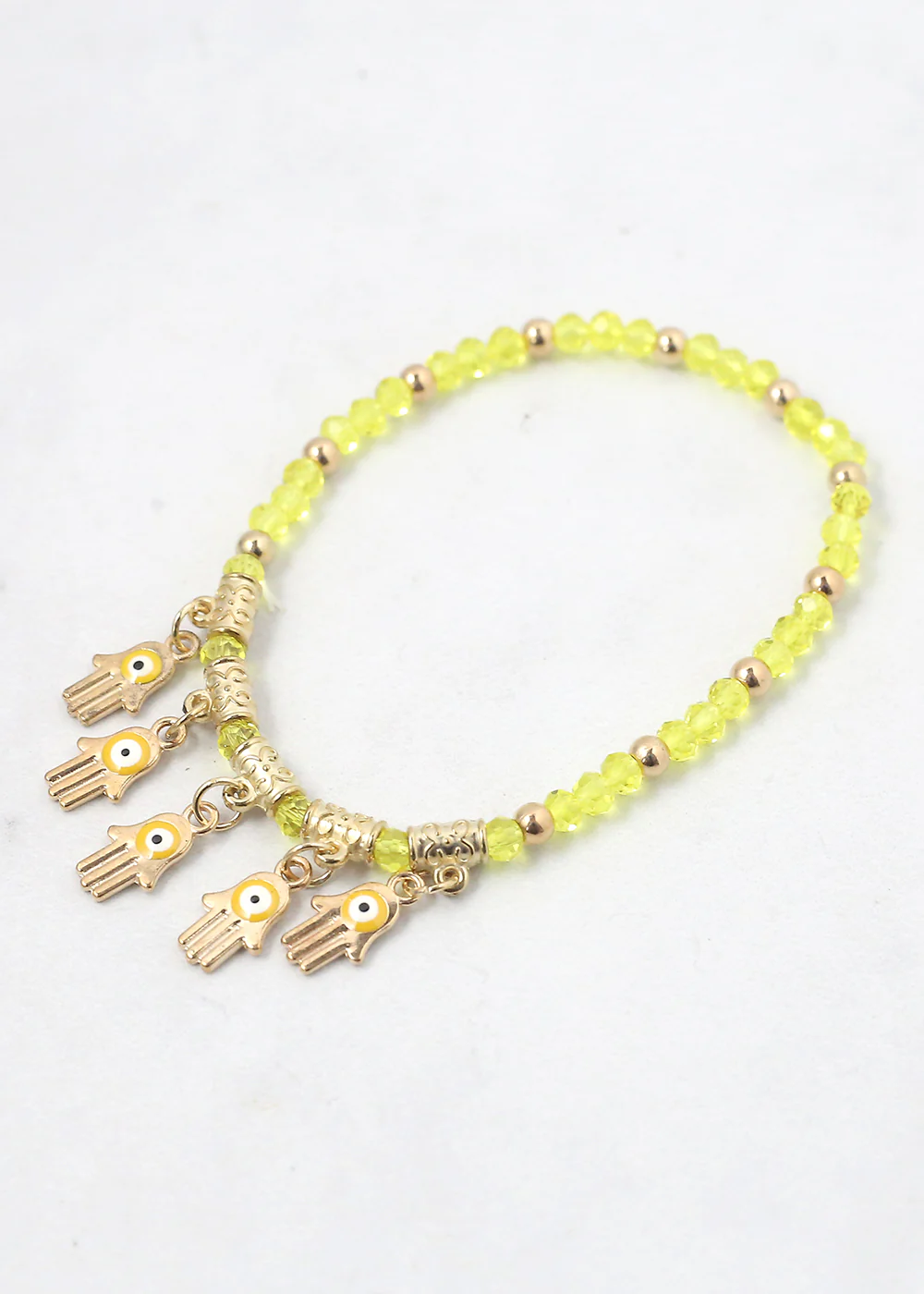 Hamsa Hands + Crystal Beads Bracelet - Image 5