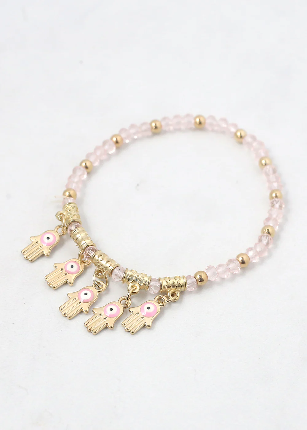 Hamsa Hands + Crystal Beads Bracelet - Image 7
