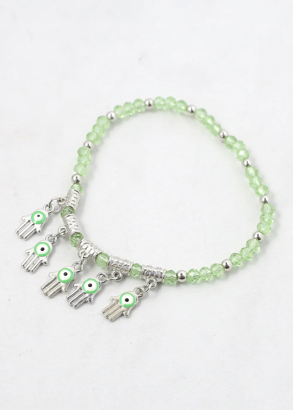 Hamsa Hands + Crystal Beads Bracelet - Image 9