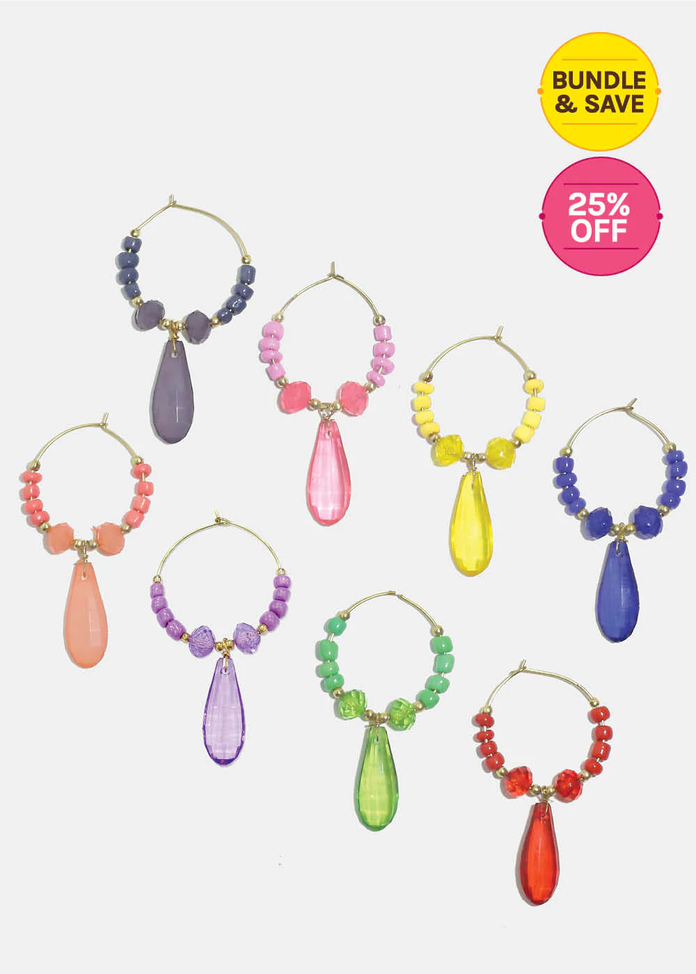 Beaded Crystal Glass Marker Charms - Image 3