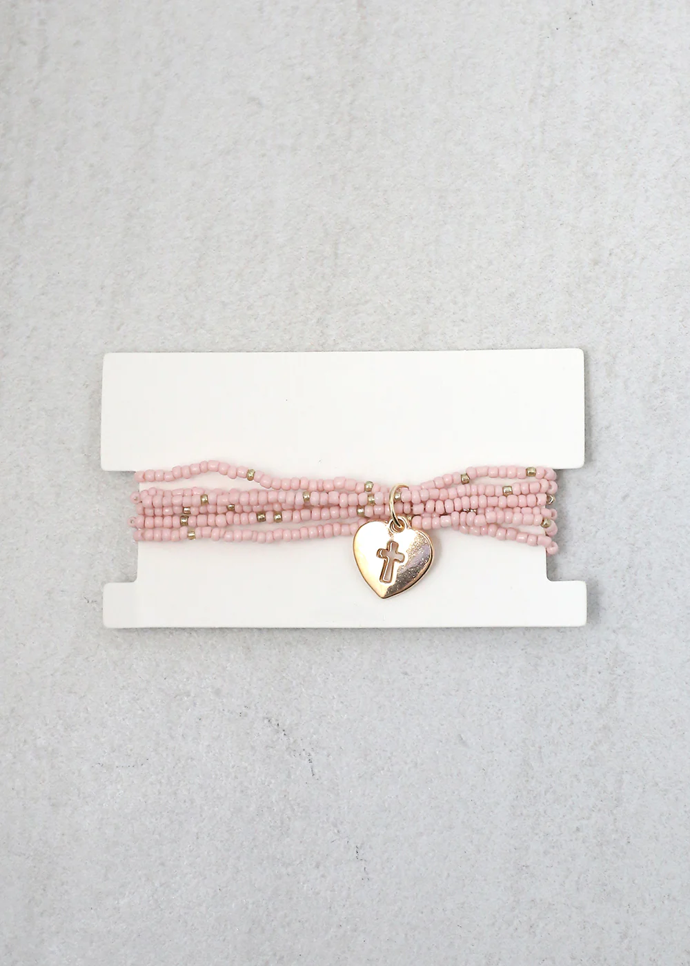 Heart & Cross Beaded Bracelet - Image 2
