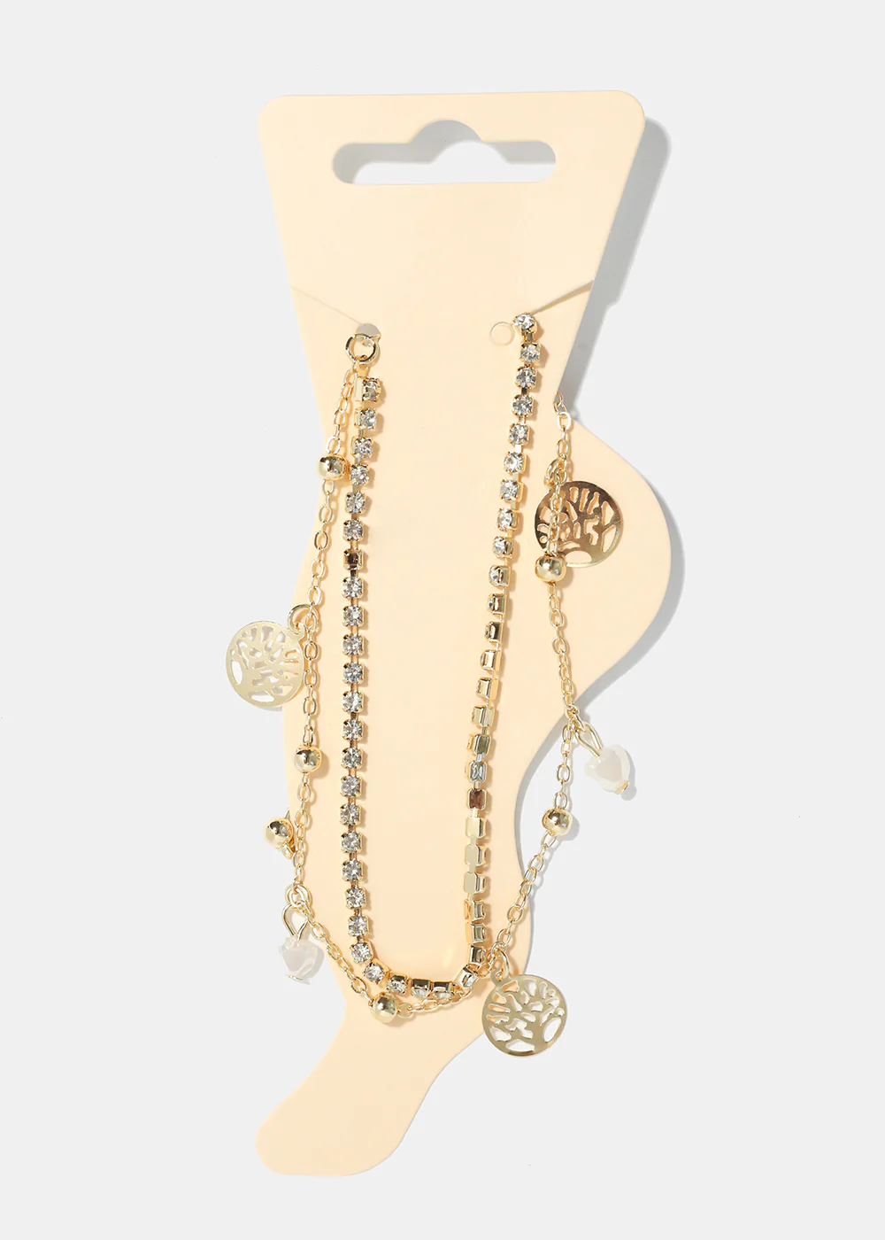 Heart & Tree of Life Charm Anklet - Image 2