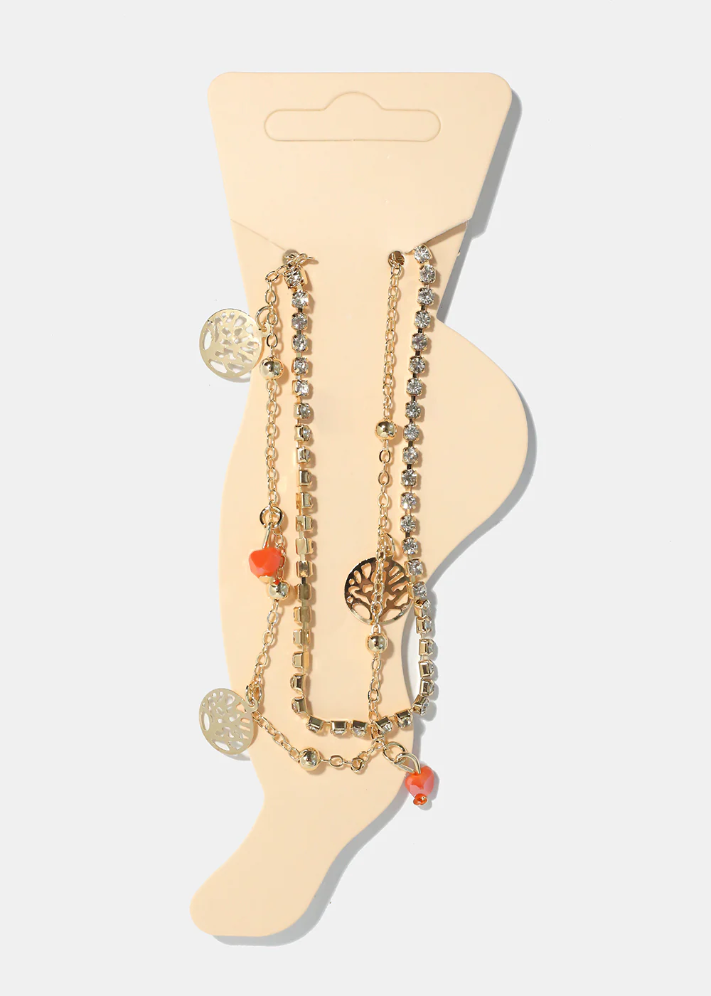 Heart & Tree of Life Charm Anklet - Image 3