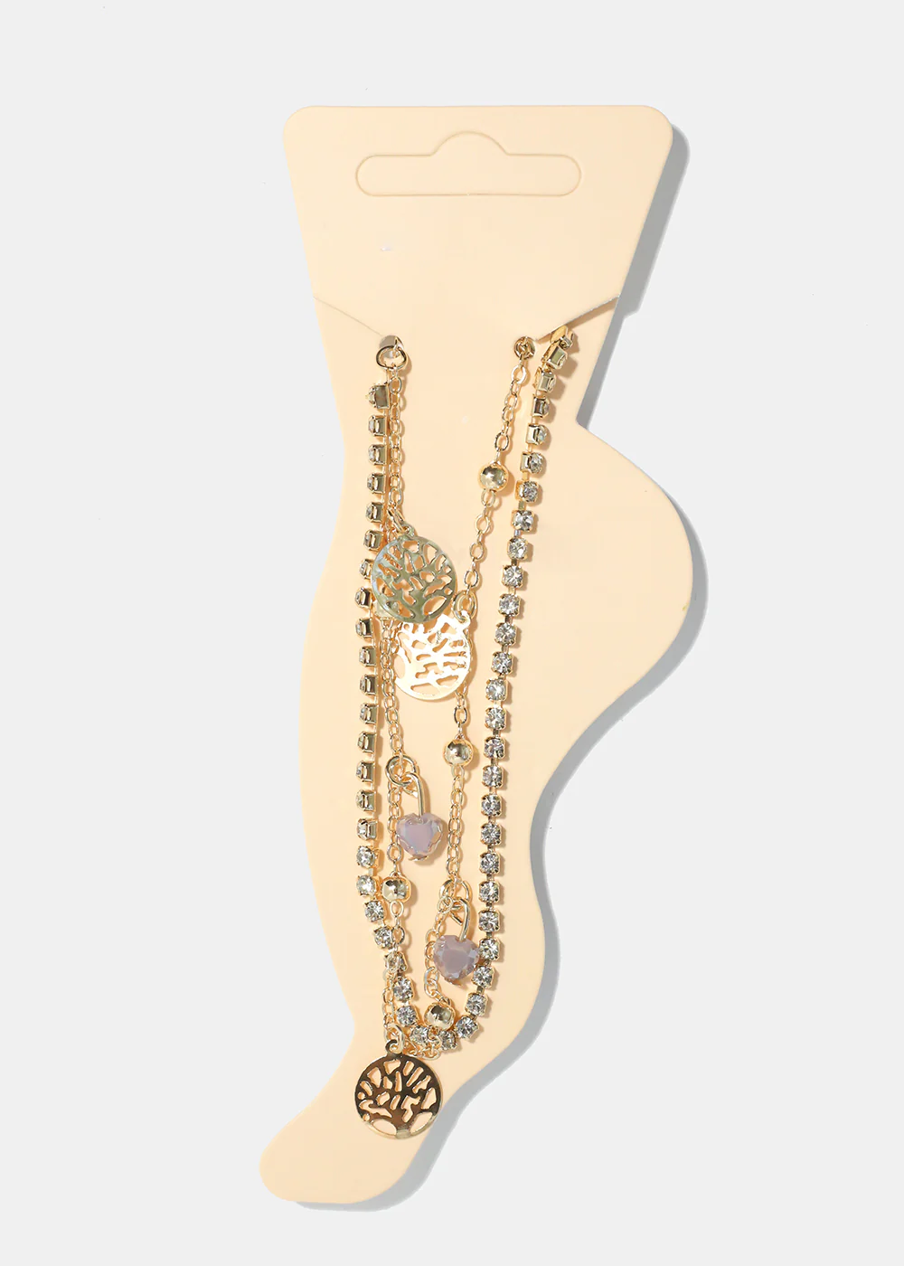 Heart & Tree of Life Charm Anklet - Image 4