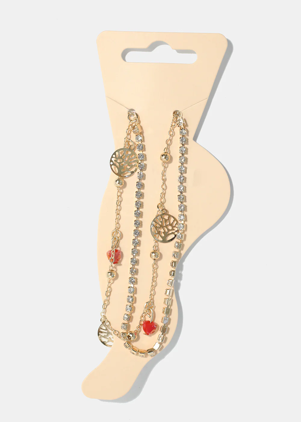 Heart & Tree of Life Charm Anklet - Image 7
