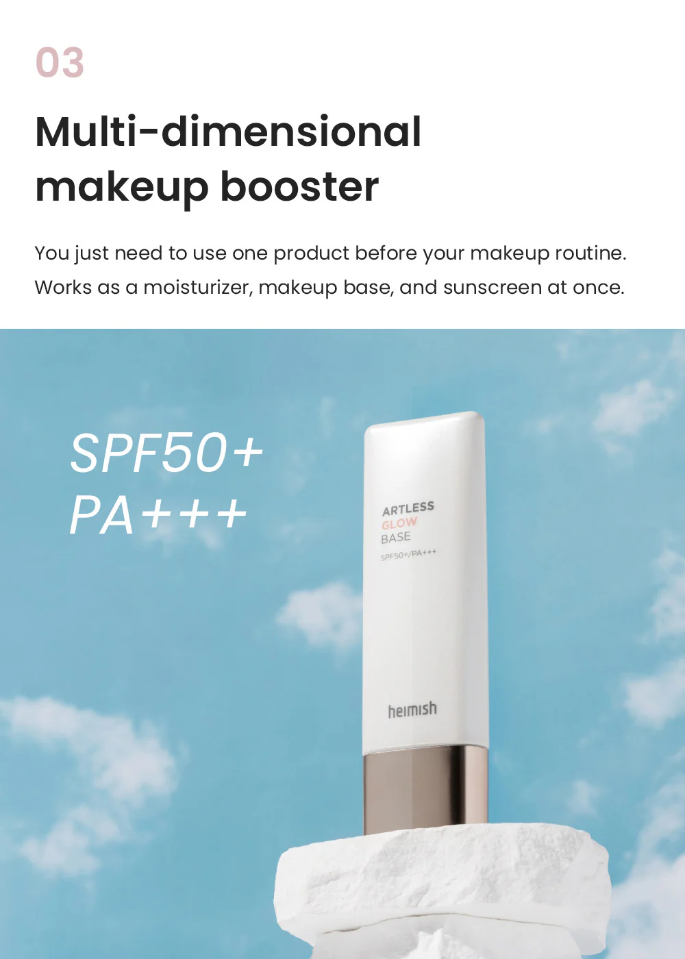 Heimish Artless Glow Base SPF50+ PA+++ 40ml - Image 5
