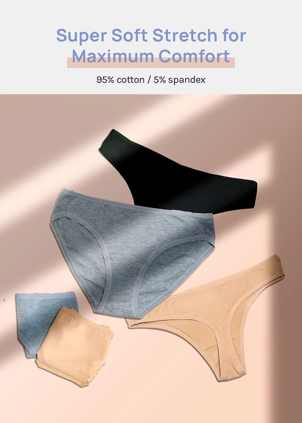 Her. Cotton Stretch Bikini - Nude - Image 3