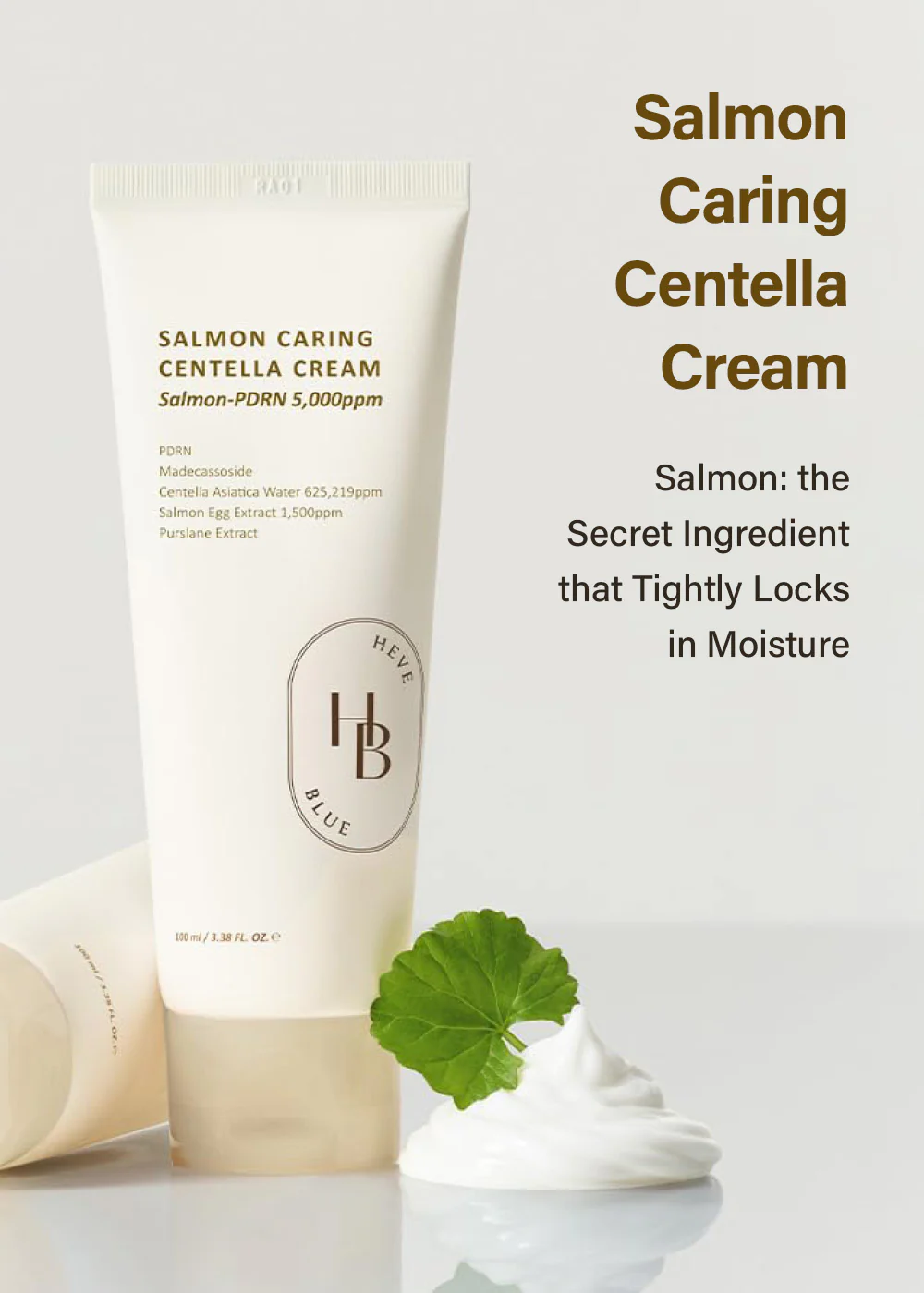 Heveblue Salmon Caring Centella Cream 100ml - Image 2
