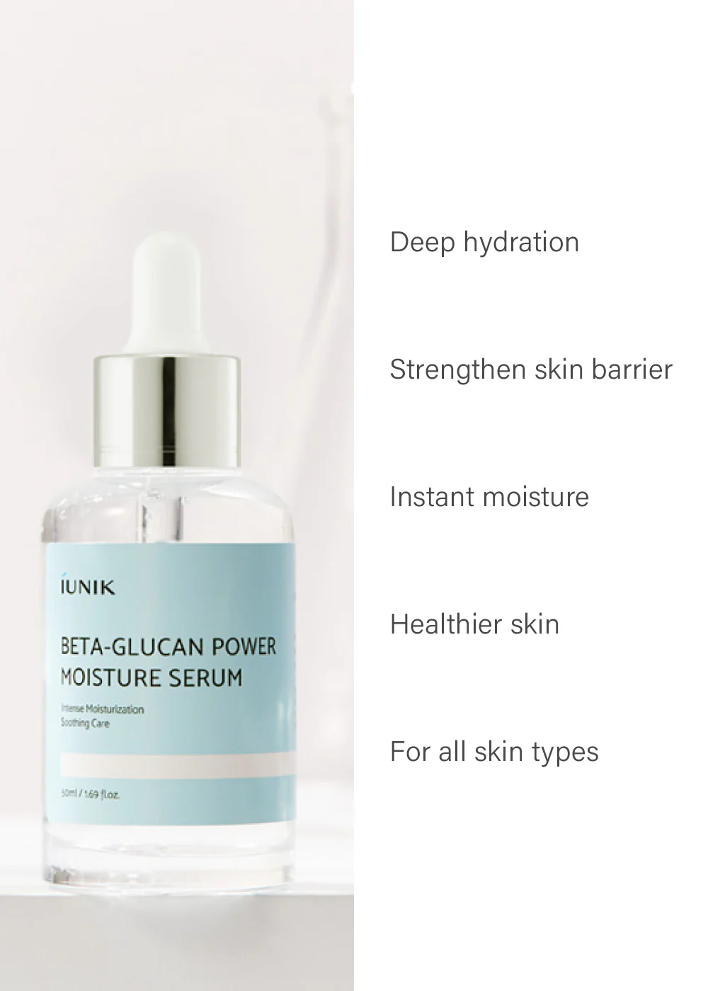 iUNIK Beta Glucan Power Moisture Serum 50ml - Image 3