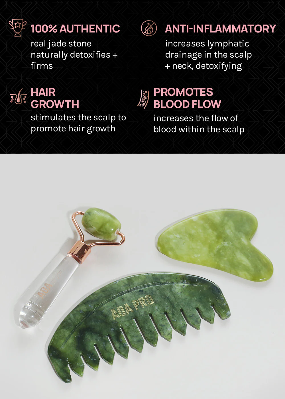 Jade Scalp Massaging Gua Sha Comb - Image 4