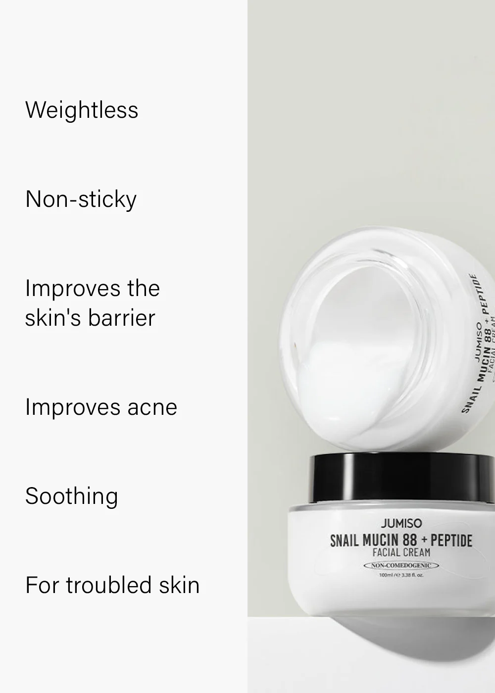 Jumiso Snail Mucin 88 + Peptide Cream 100ml - Image 3