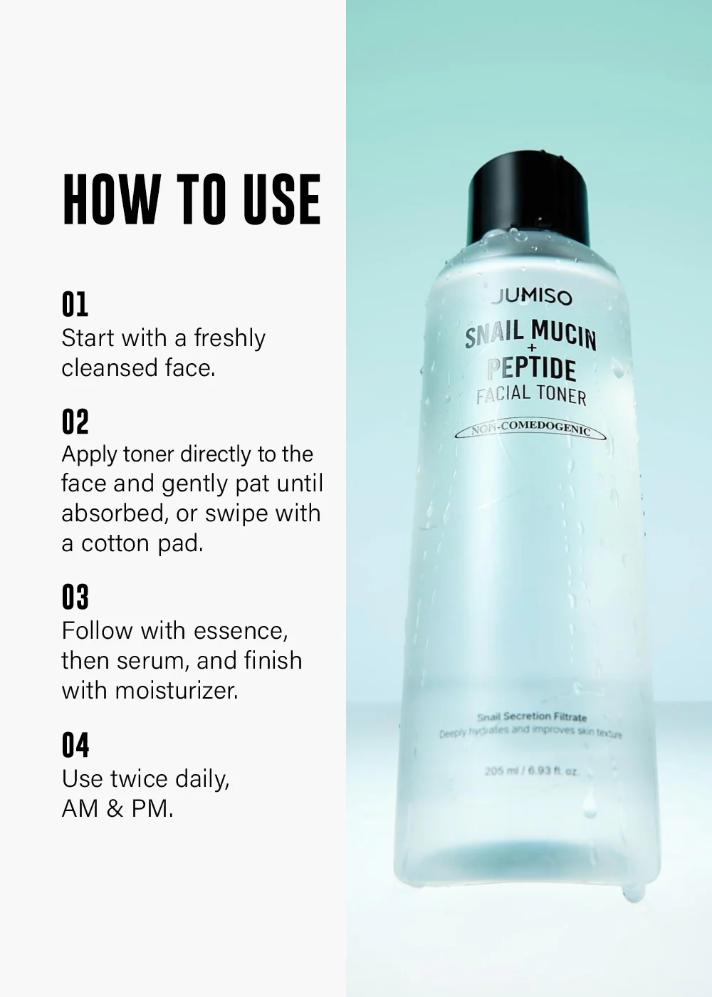 Jumiso Snail Mucin + Peptide Facial Toner 205ml - Image 7