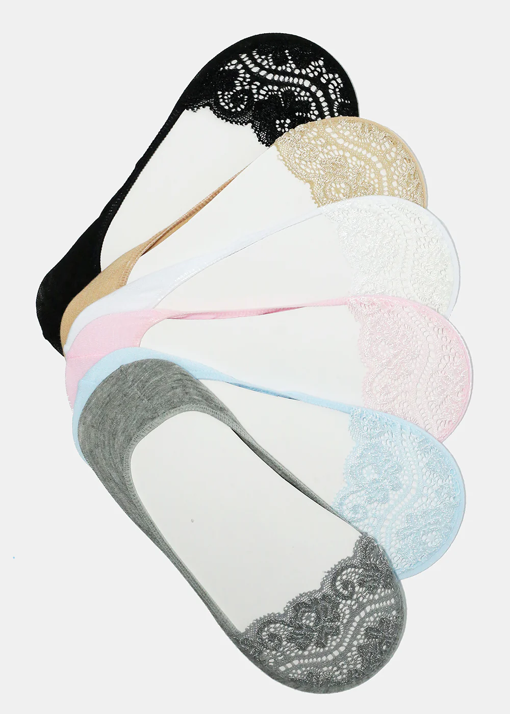 Lace Trim No Show Socks