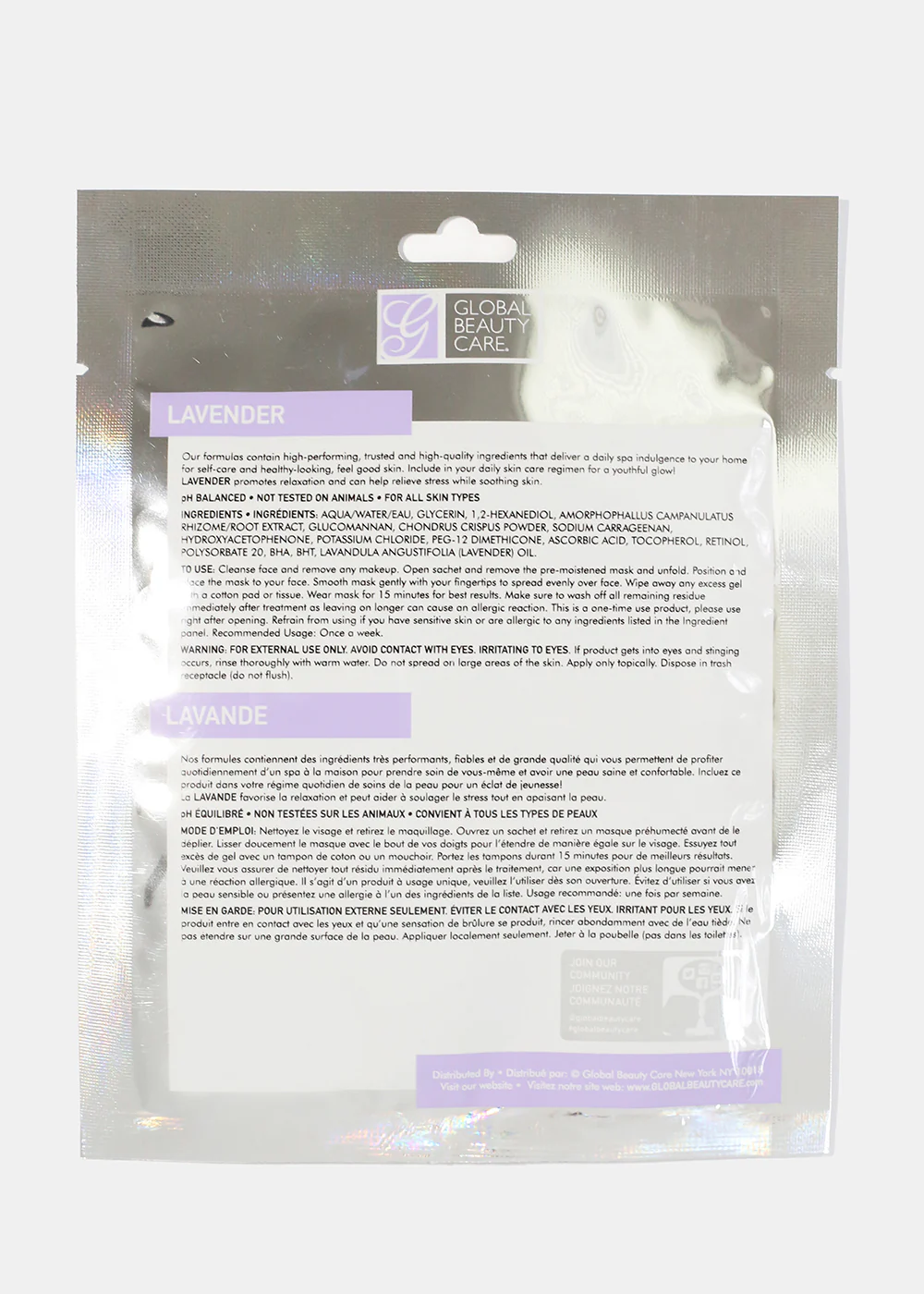 Lavender Hydrogel Face Mask - Image 2