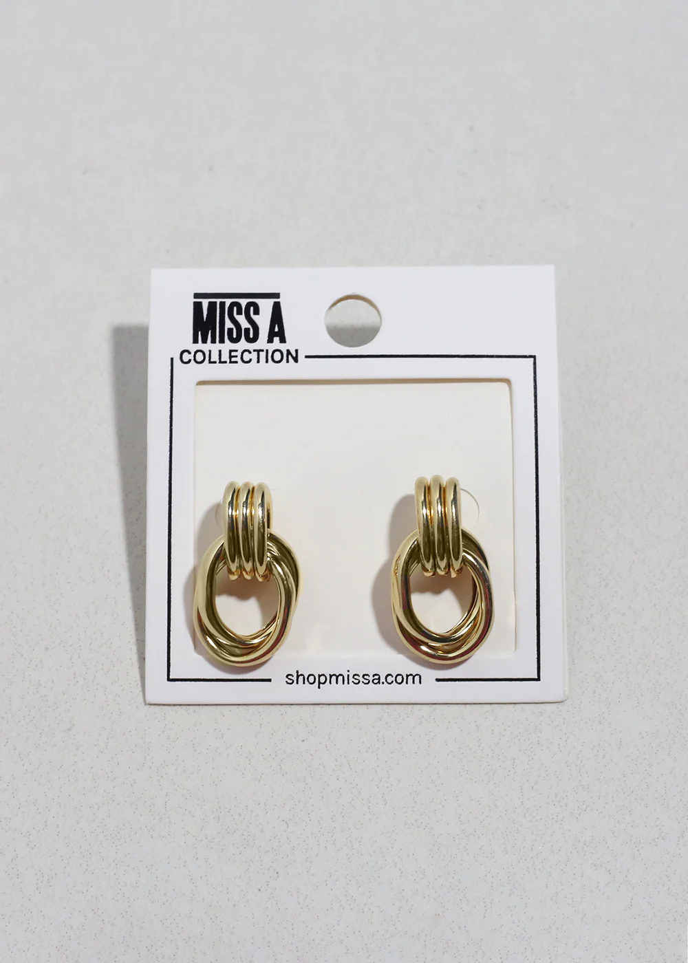 Linked Loop Stud Earrings - Image 2