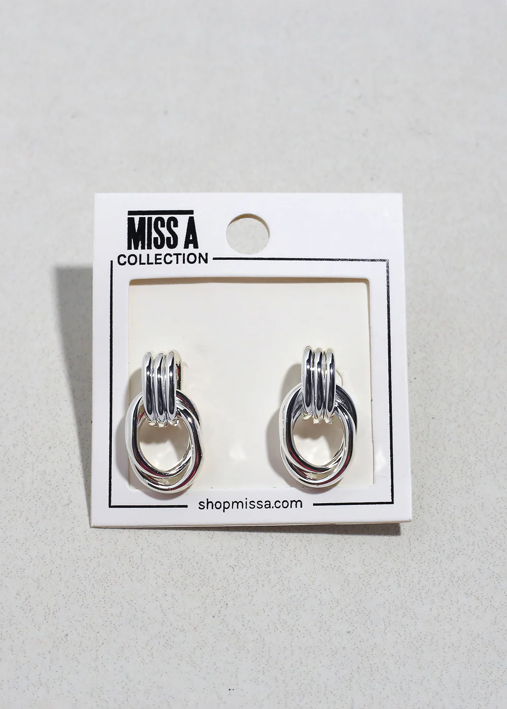Linked Loop Stud Earrings - Image 4