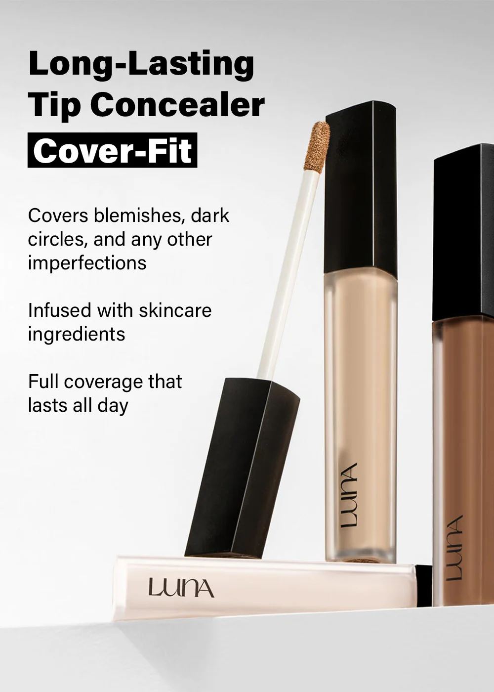 LUNA Long Lasting Tip Concealer Cover-Fit SPF34/PA++ - Image 3