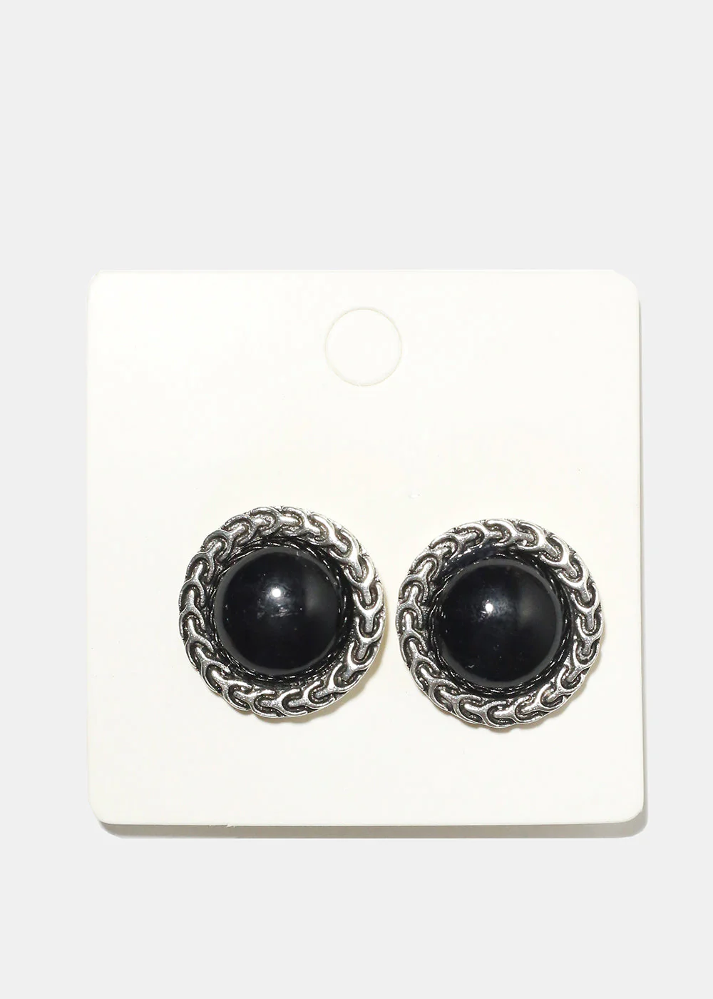 Marble Circle Clip Earrings - Image 3