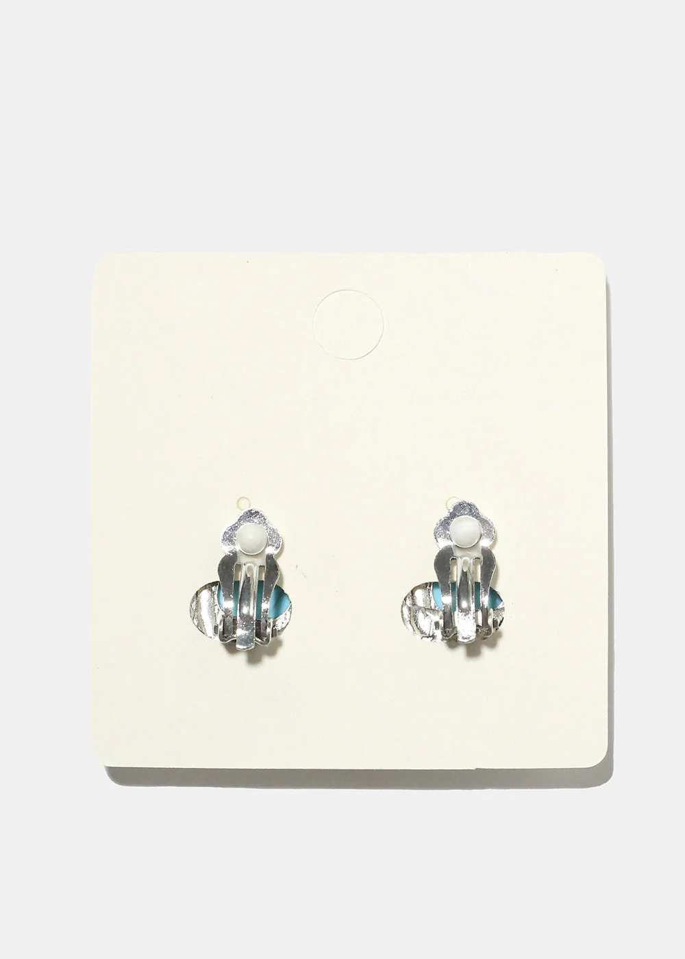 Marble Circle Clip Earrings - Image 6