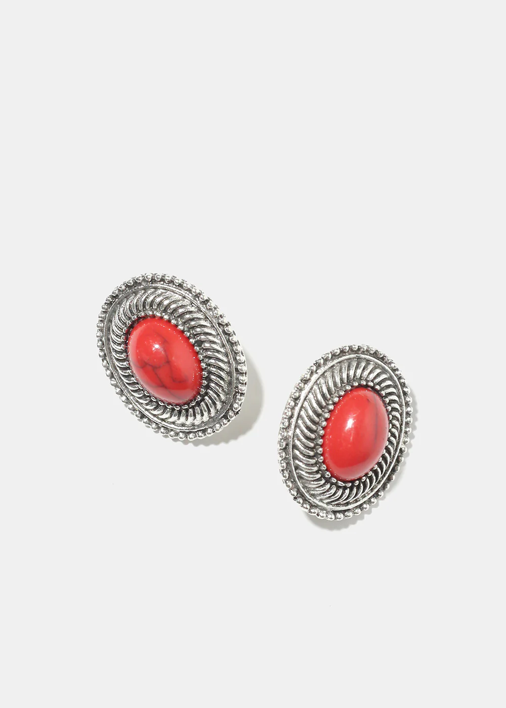 Marble Oval Clip On Earrings - Image 5