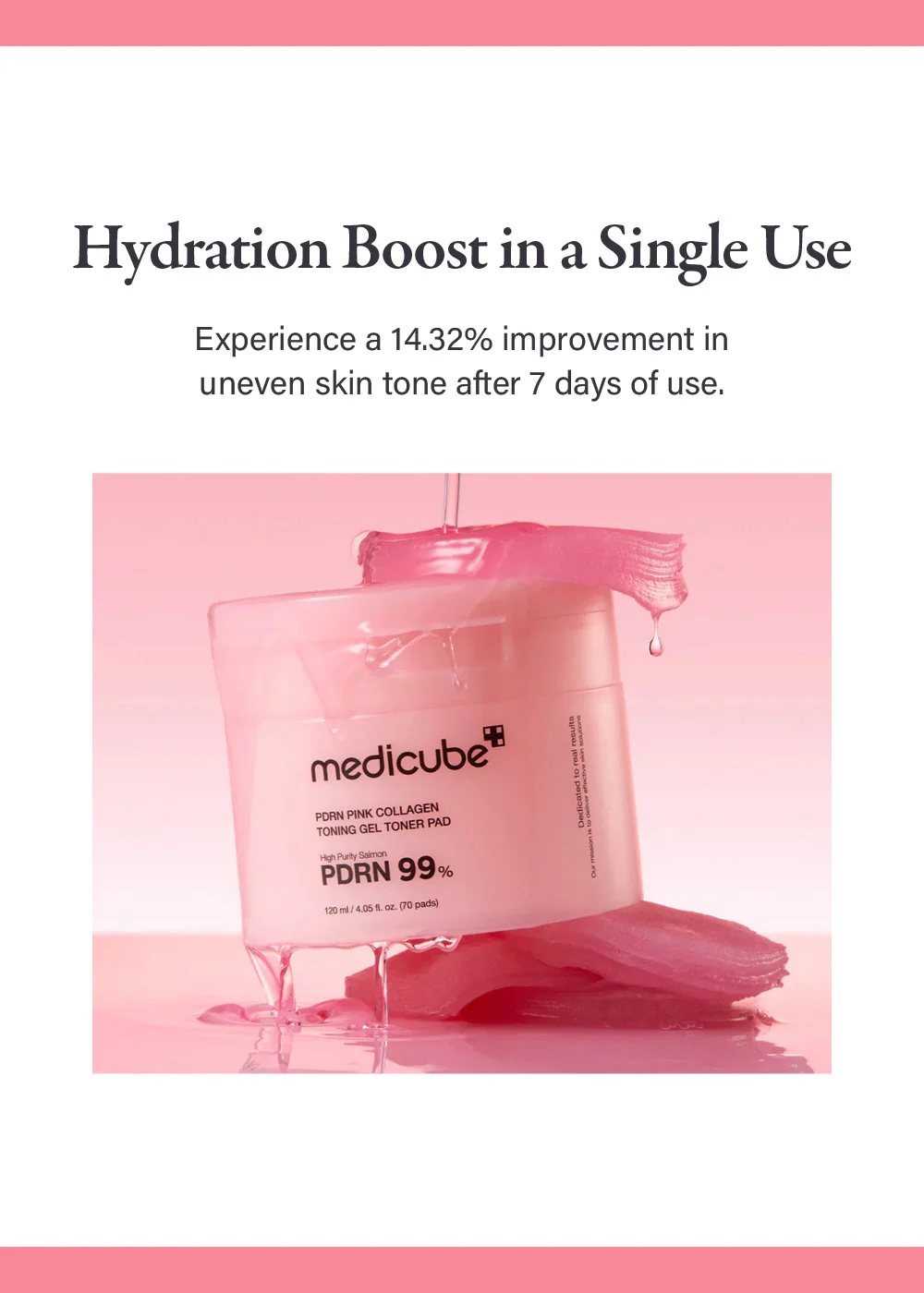 medicube PDRN Pink Collagen Toning Gel Toner Pad (70 Pads) - Image 2