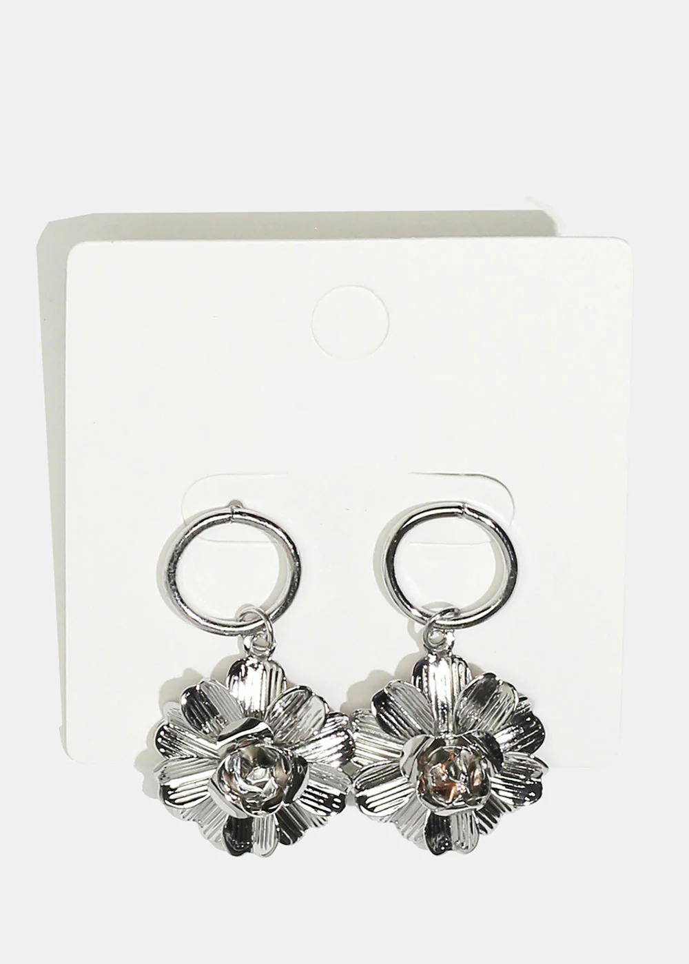 Metal Flower Dangle Earrings