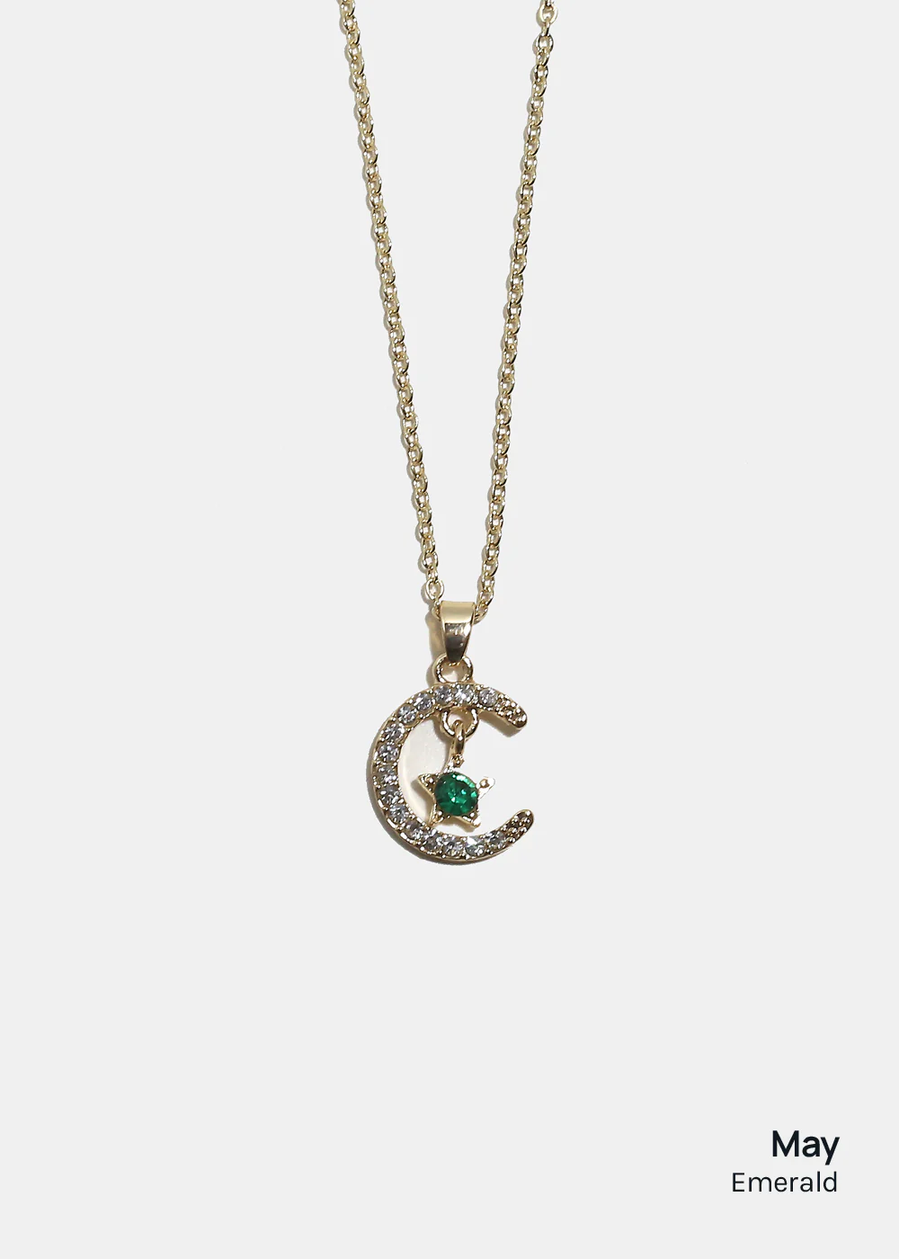 Miss A Birthstone Necklace - Moon + Star - Image 10