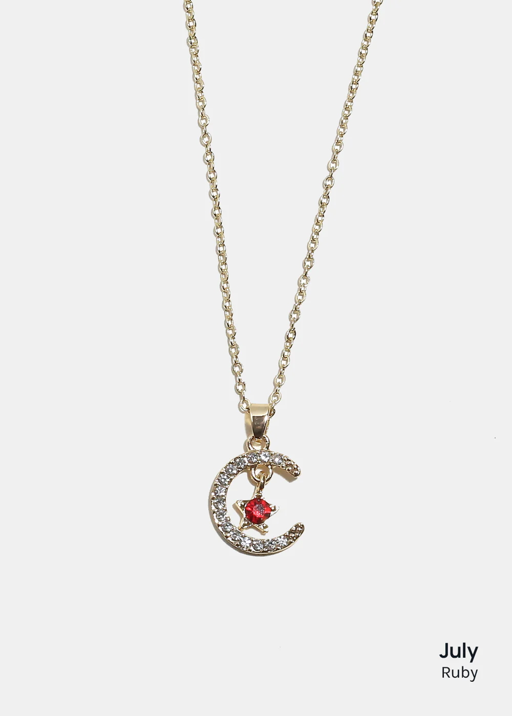 Miss A Birthstone Necklace - Moon + Star - Image 12