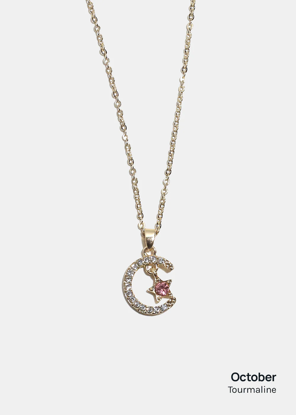 Miss A Birthstone Necklace - Moon + Star - Image 15
