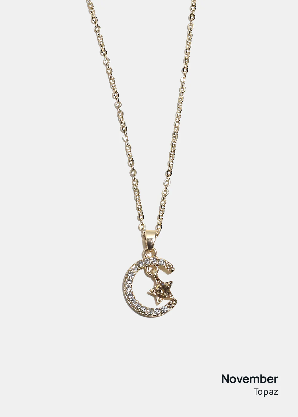Miss A Birthstone Necklace - Moon + Star - Image 16