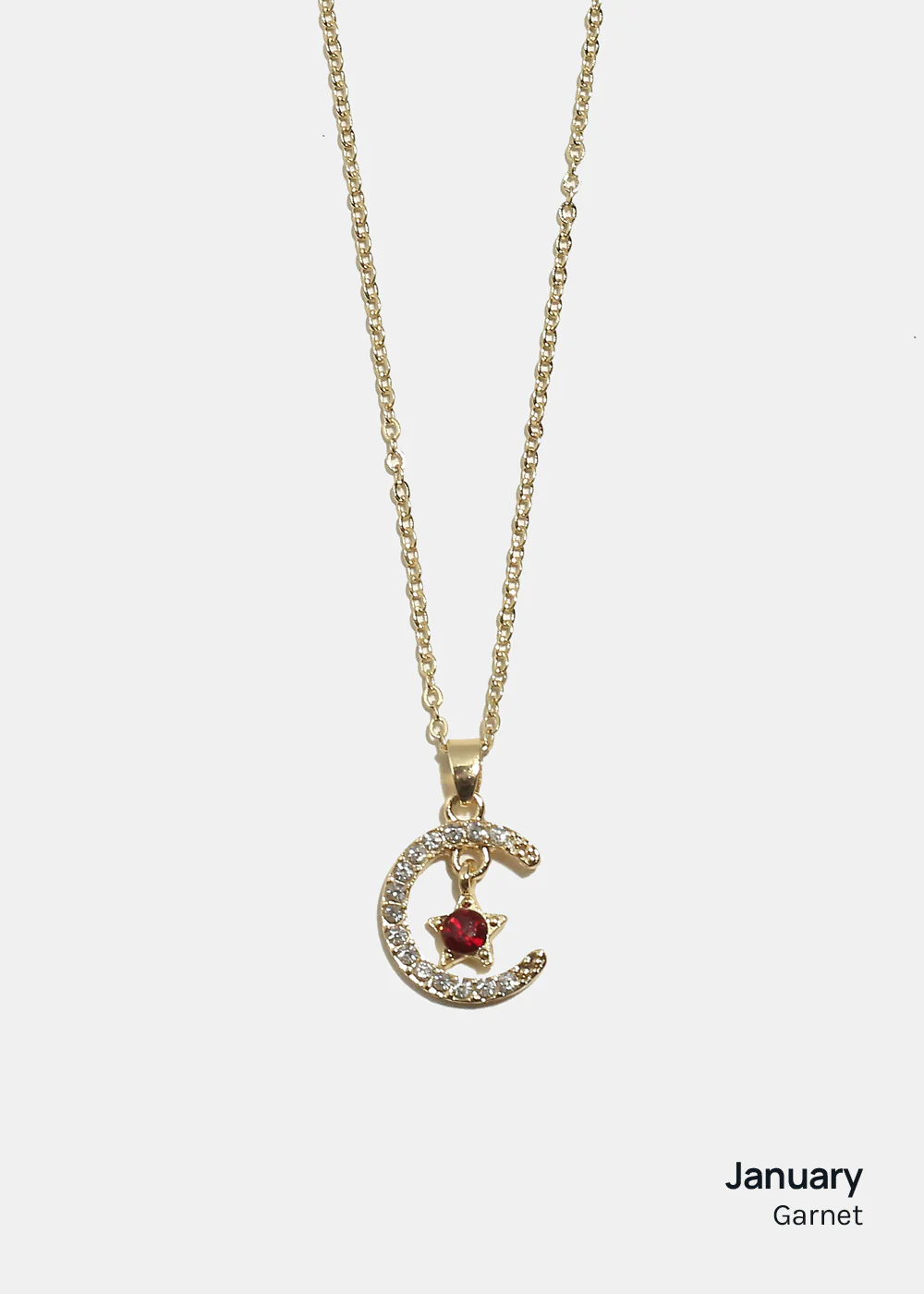 Miss A Birthstone Necklace - Moon + Star - Image 6